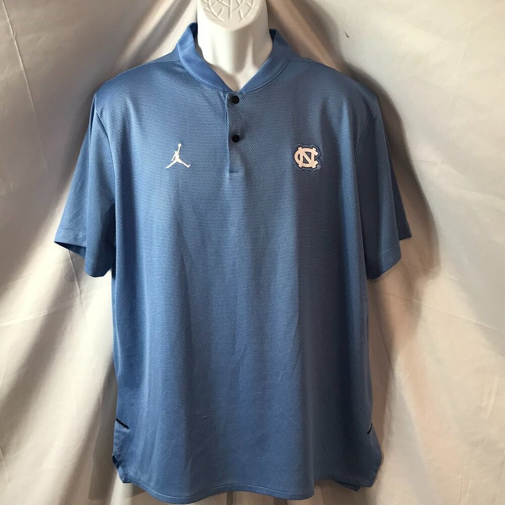 Jordan North Carolina University Snap Button Active Athletic Sport Cut Tee Shirt